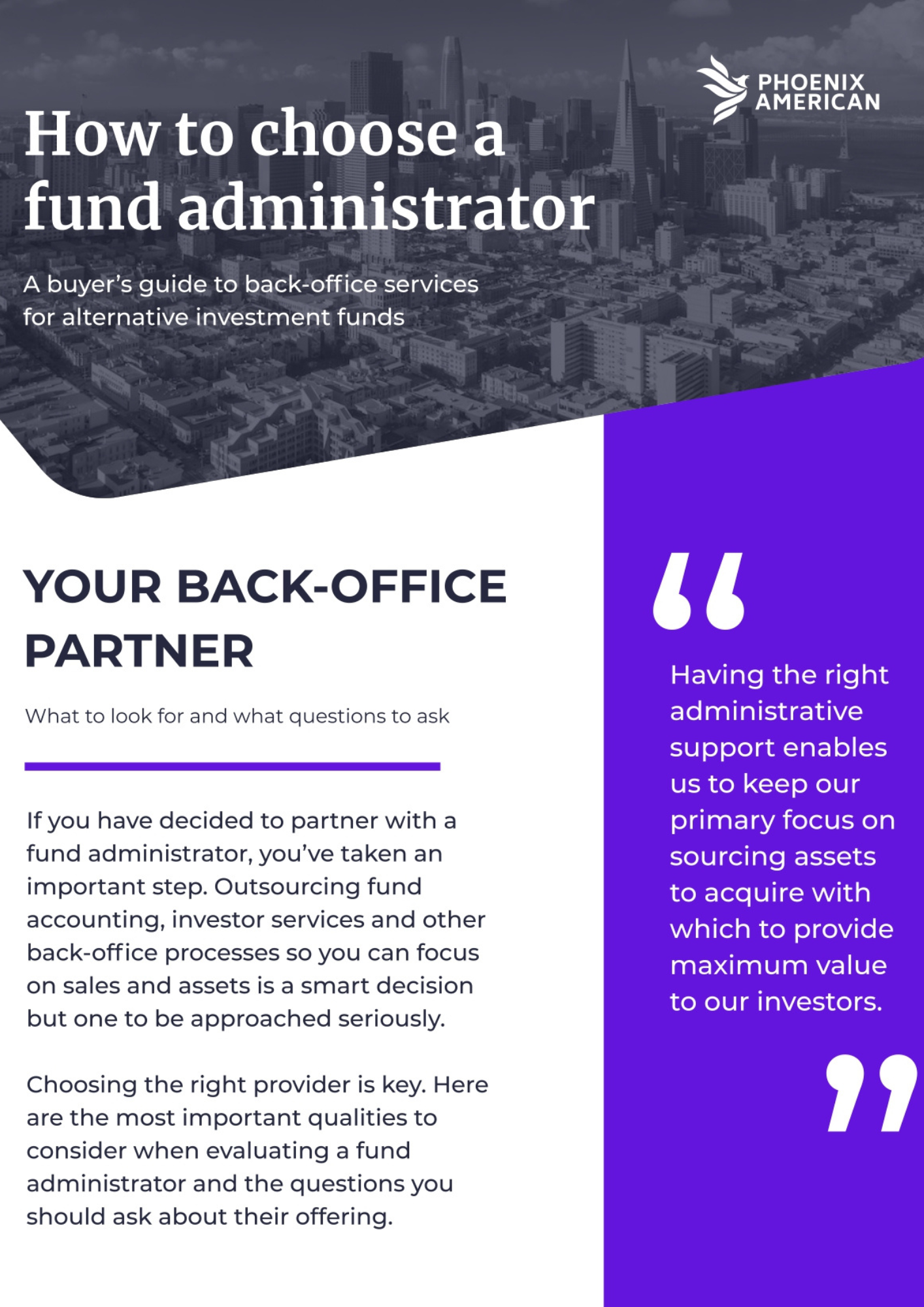 How to choose a fund administrator.